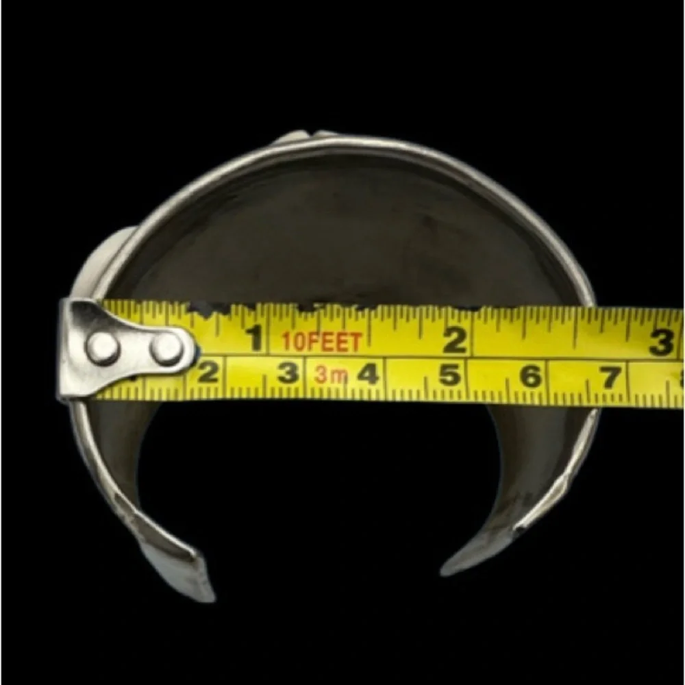 Wide Band Silver Cowrie Shell Bangle Bracelet - Picture 9 of 9